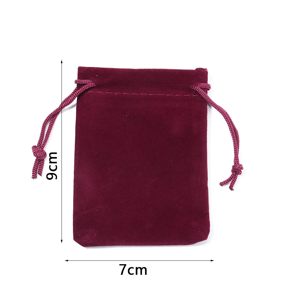 Red Velvet Drawstring Bags for Jewelry & Gifts – 5-10pcs Jewelry Gift Pouches PLUSH WR 7x9cm 10pcs