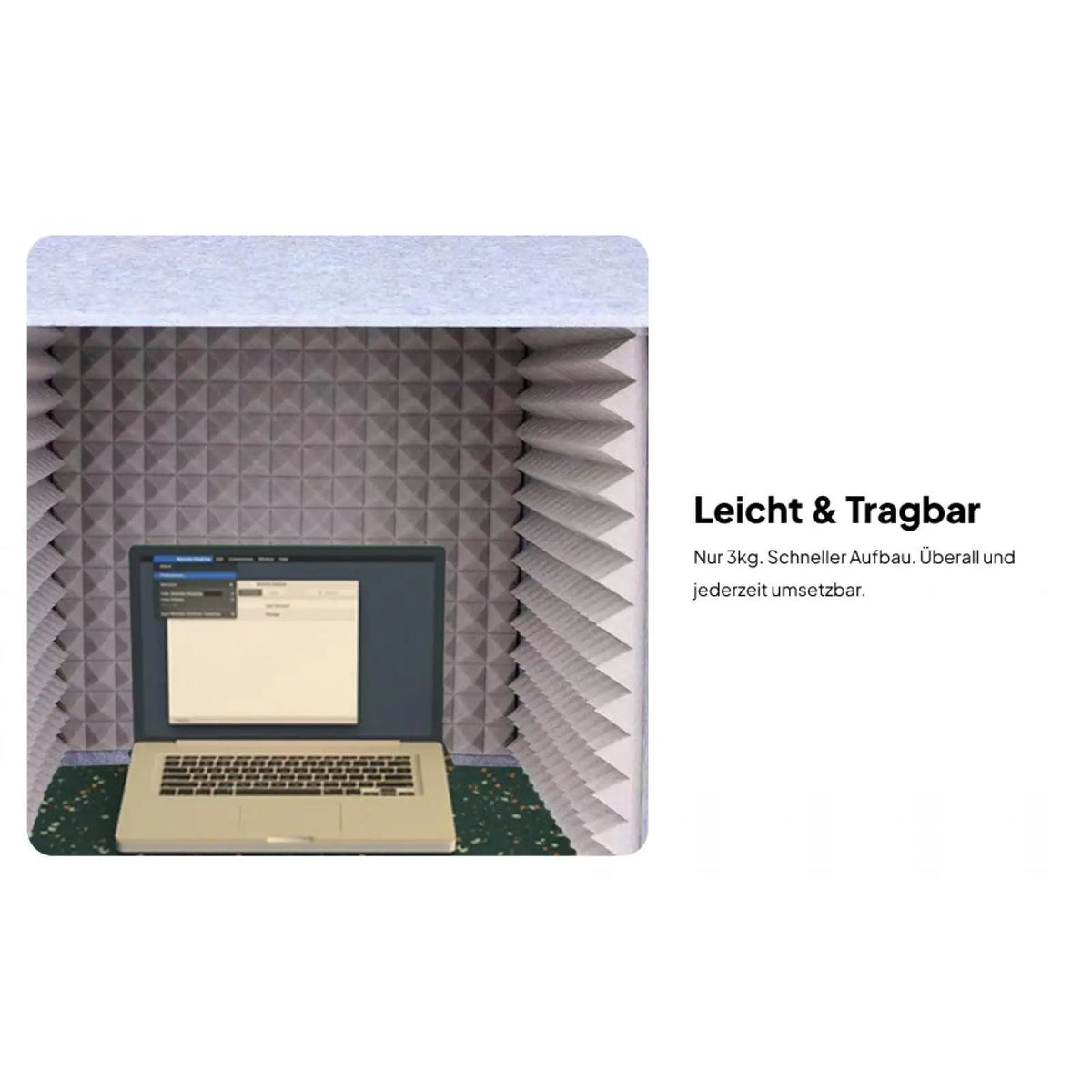 Portable Desktop Soundproof Booth | Vocal Absorbing Studio Box Recording Studio Booth PLUSH GrayYellow