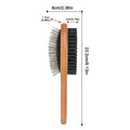 Double-Sided Pet Grooming Brush – Wood Handle & Steel Bristles Pet Grooming Brush PLUSH 1PC