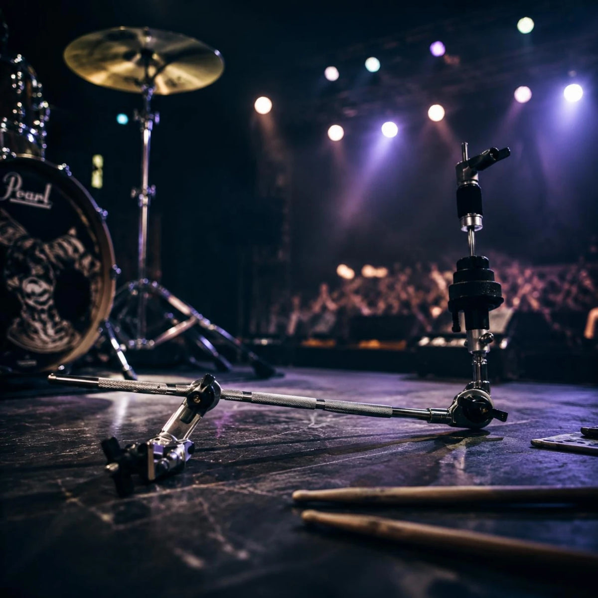 Cymbal Stand Extension Arm – Adjustable Rod Clamp Bracket Cymbal Stand Accessory PLUSH