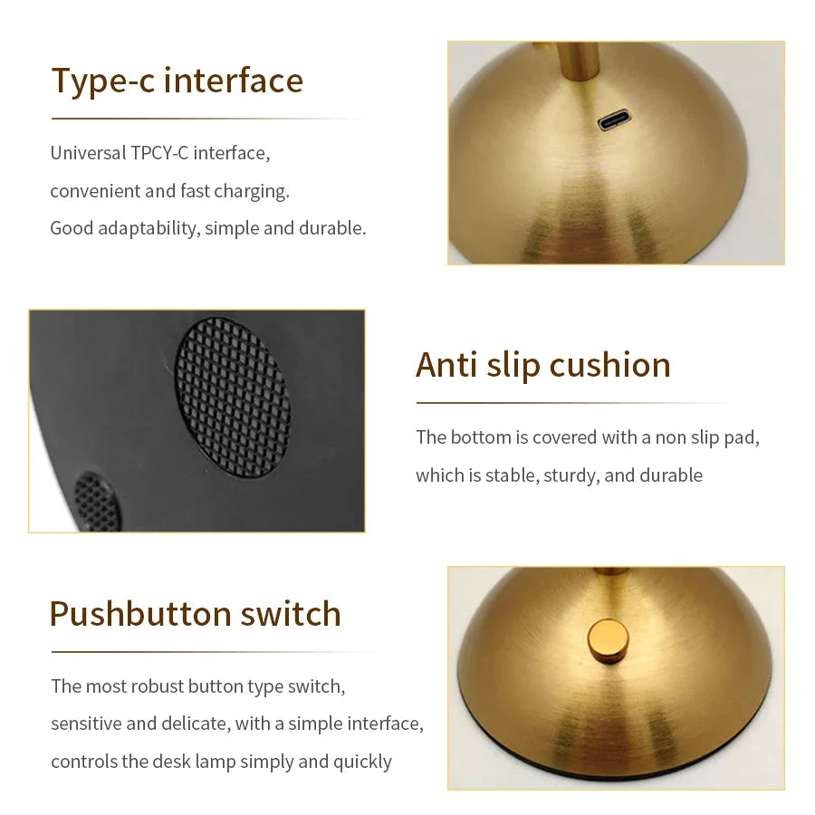 Crystal LED Rechargeable Table Lamp – Dimmable Bedside Night Light LED Table Lamp PLUSH