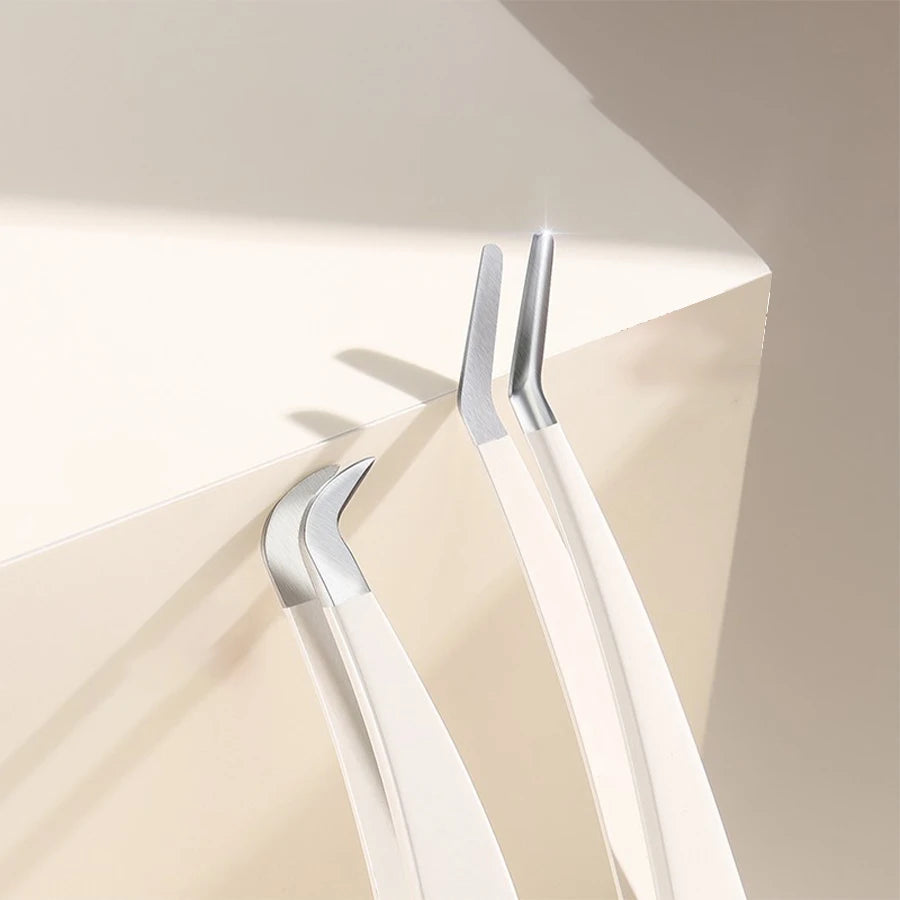 Stainless Steel Eyelash Tweezers for False Lash Grafting Eyelash Tweezers PLUSH