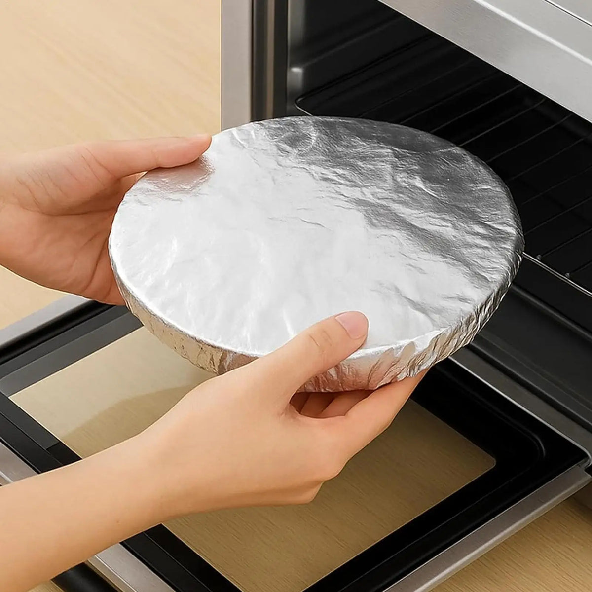 50pcs Reusable Aluminum Foil Bowl Covers – Food Grade Heat Wrap Food Cover Wrap PLUSH