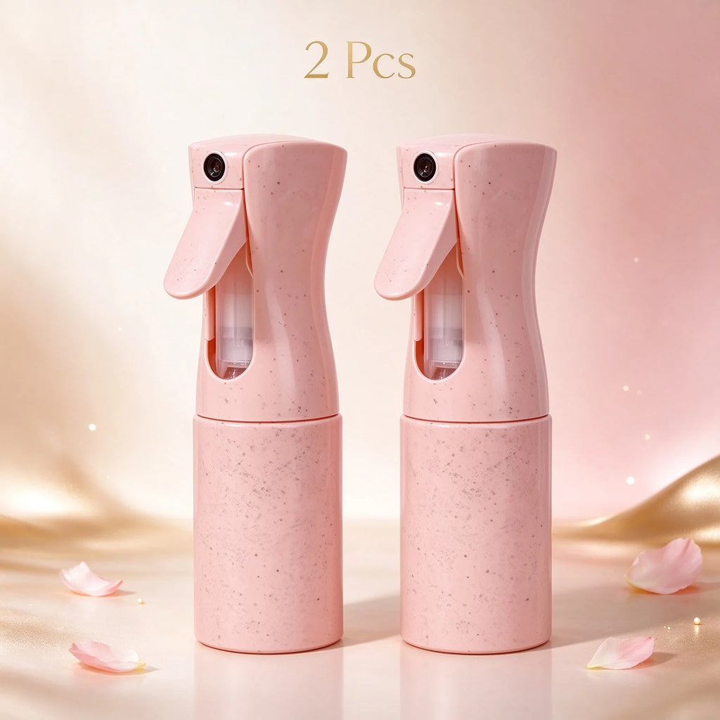 2-Pack 150ml Fine Mist Spray Bottles – Wheat Straw Refillable Hair Salon Spray Bottle PLUSH Pink 2pcs