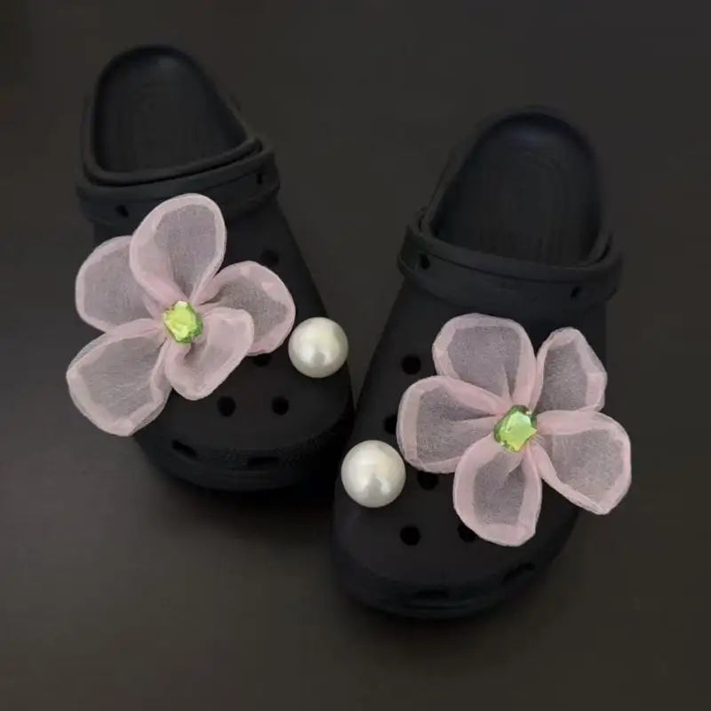 Flower Rhinestone Pearl Shoe Charms Kit – Ballet Shoe Decor Shoe Charm Set PLUSH