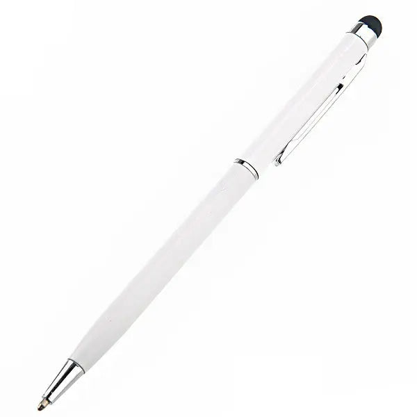 2-in-1 Stylus & Ballpoint Pen for Touchscreen Devices – Black Stylus Ballpoint Pen PLUSH White