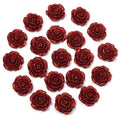 20pcs Rose Flower Resin Cabochons – Flat Back DIY Jewelry Resin Cabochons PLUSH 20mm