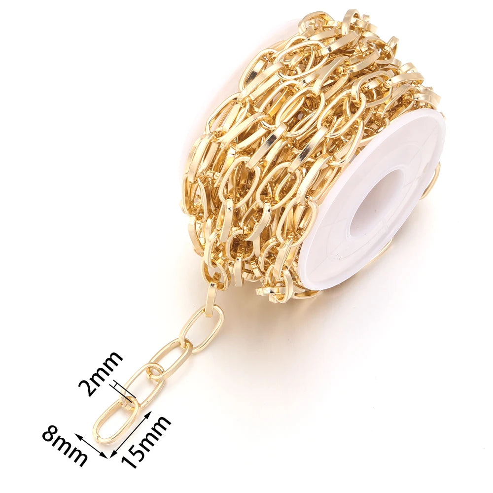 5 Yards Aluminum Cable Chain Gold Silver – DIY Jewelry Making Jewelry Chain PLUSH Light Gold 2mm