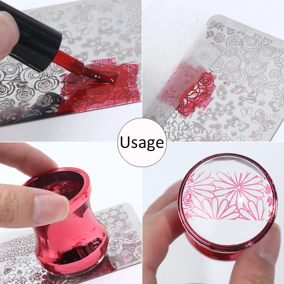 Silicone Jelly Nail Art Stamper & Scraper Set – 3pcs Nail Art Stamper PLUSH