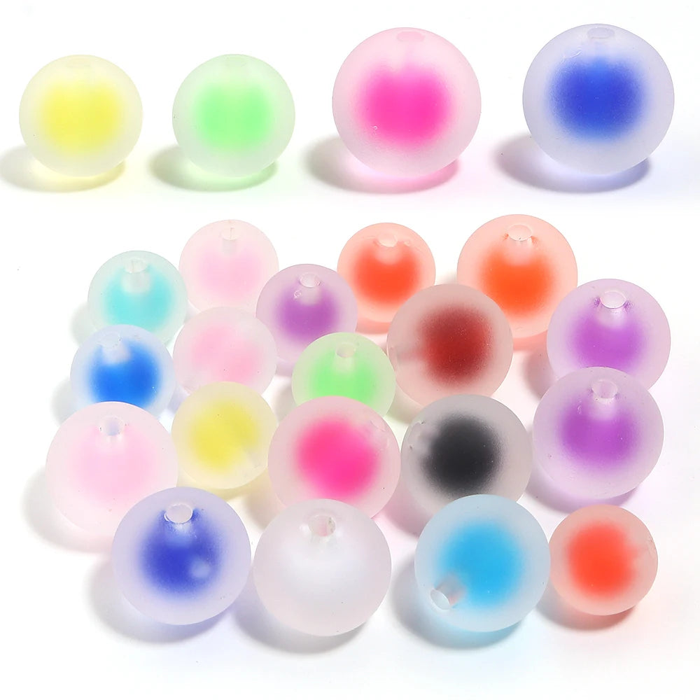 10pcs Frosted Double Layer Acrylic Round Spacer Beads 16/20mm Acrylic Spacer Beads PLUSH