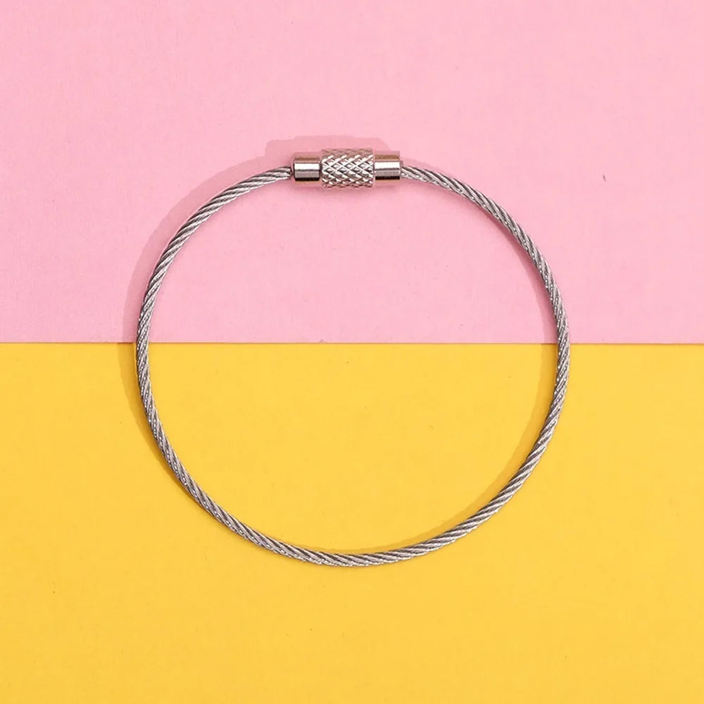 Stainless Steel Rotating Wire Key Ring – Color Keychain 5/10pcs Key Ring Keychain PLUSH silver-10pcs-set