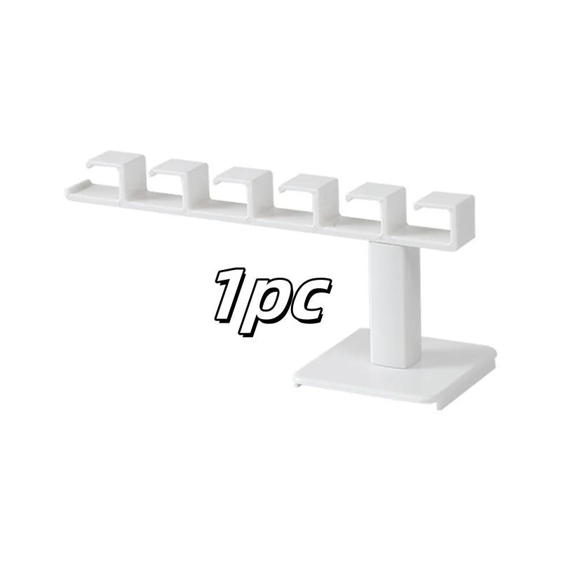 L-Shaped No-Drill Wall Hat Rack – 6 Hooks | 1, 2 & 4 Pack Wall Mount Hat Rack PLUSH White 1Pcs