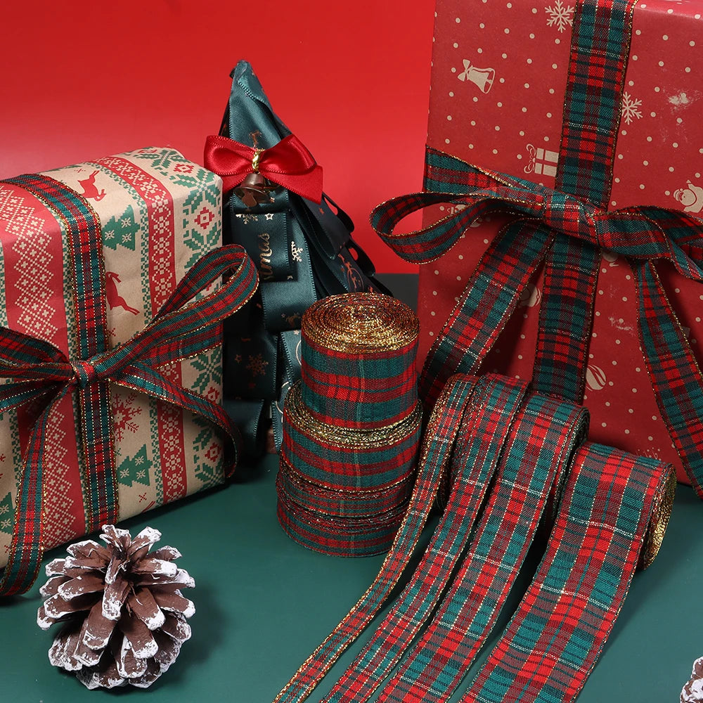 10 Yards Christmas Ribbon 10mm Red Green Polyester DIY Crafts Craft Ribbon PLUSH