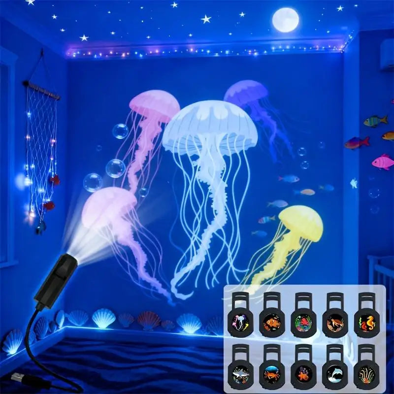 USB LED Projector Night Light Set of 3 – Room Decor Lamp LED Projector Night Light PLUSH