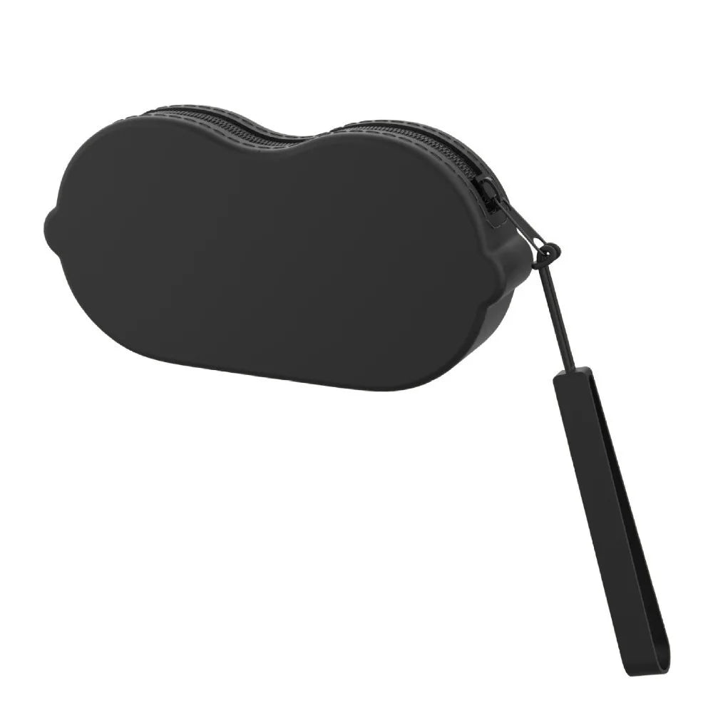 Silicone Sunglasses Case with Lanyard & Zipper – 12 Colors Eyeglass Case PLUSH Black