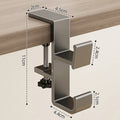 Adjustable Desk Edge Hook – Headset & Bag Hanger Organizer Desk Hook Organizer PLUSH Gray
