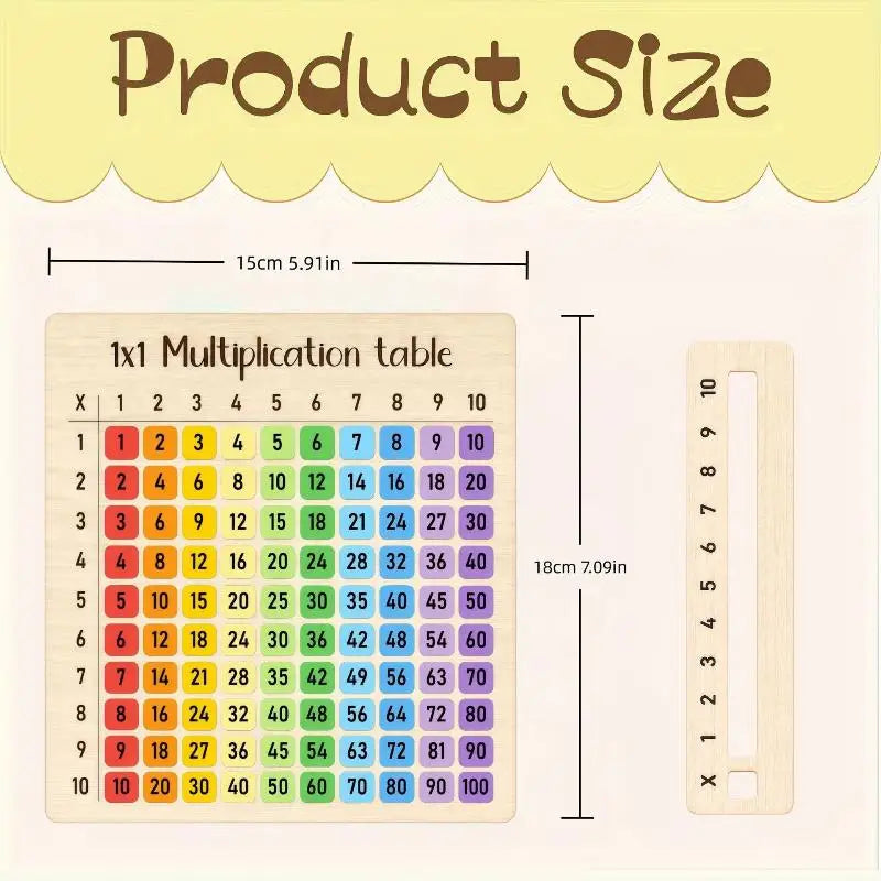 Colorful Wooden Multiplication Board Math Toy for Kids Educational Math Toy PLUSH style 3