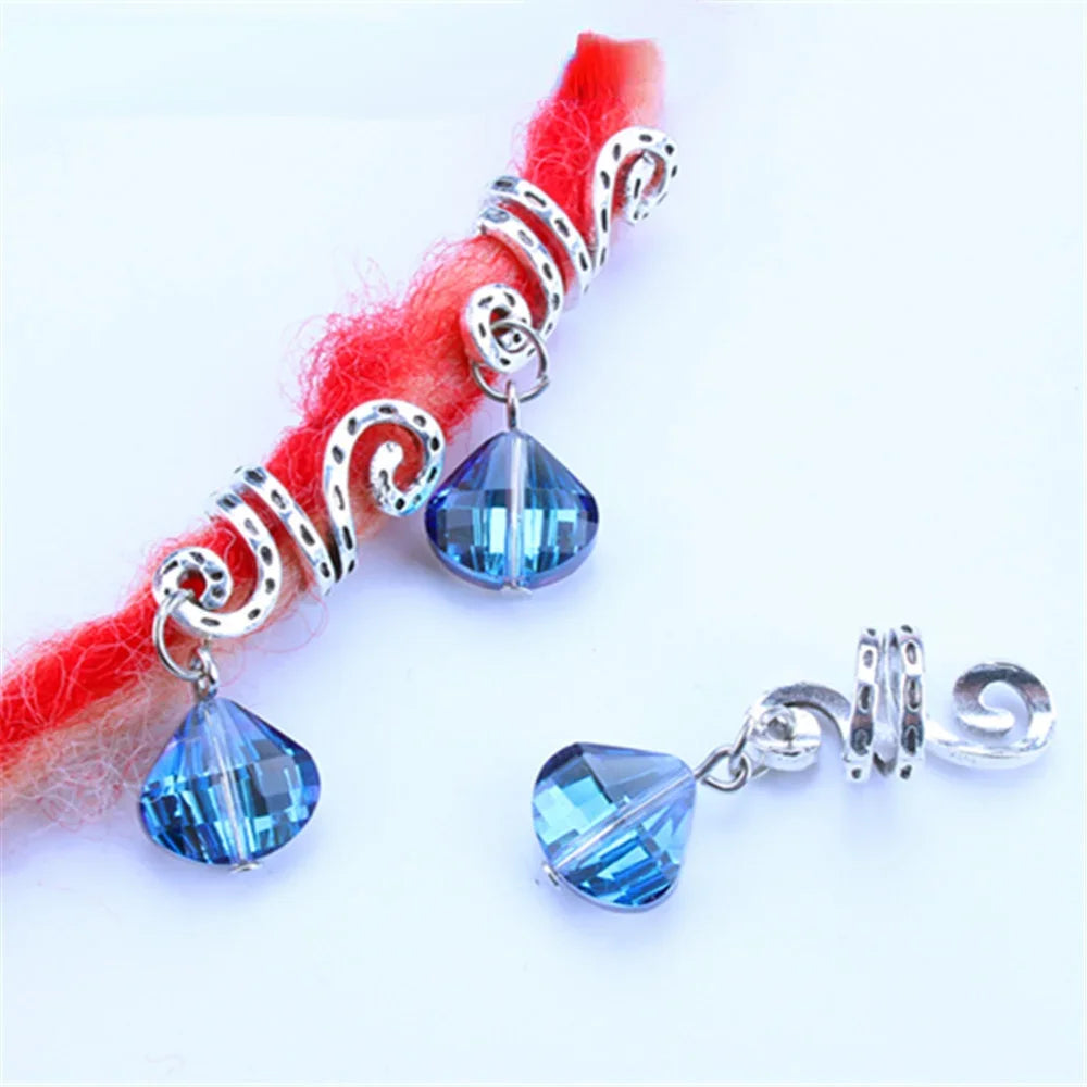 5pcs Hollow Flower Hair Cuffs – Dreadlock Braid Rings & Tubes