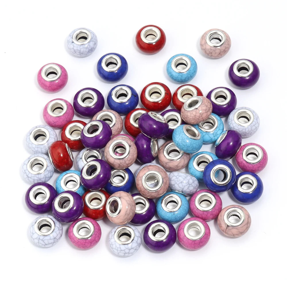 20pcs 14mm Colorful Large Hole Resin Spacer Beads – DIY Jewelry Resin Spacer Beads PLUSH