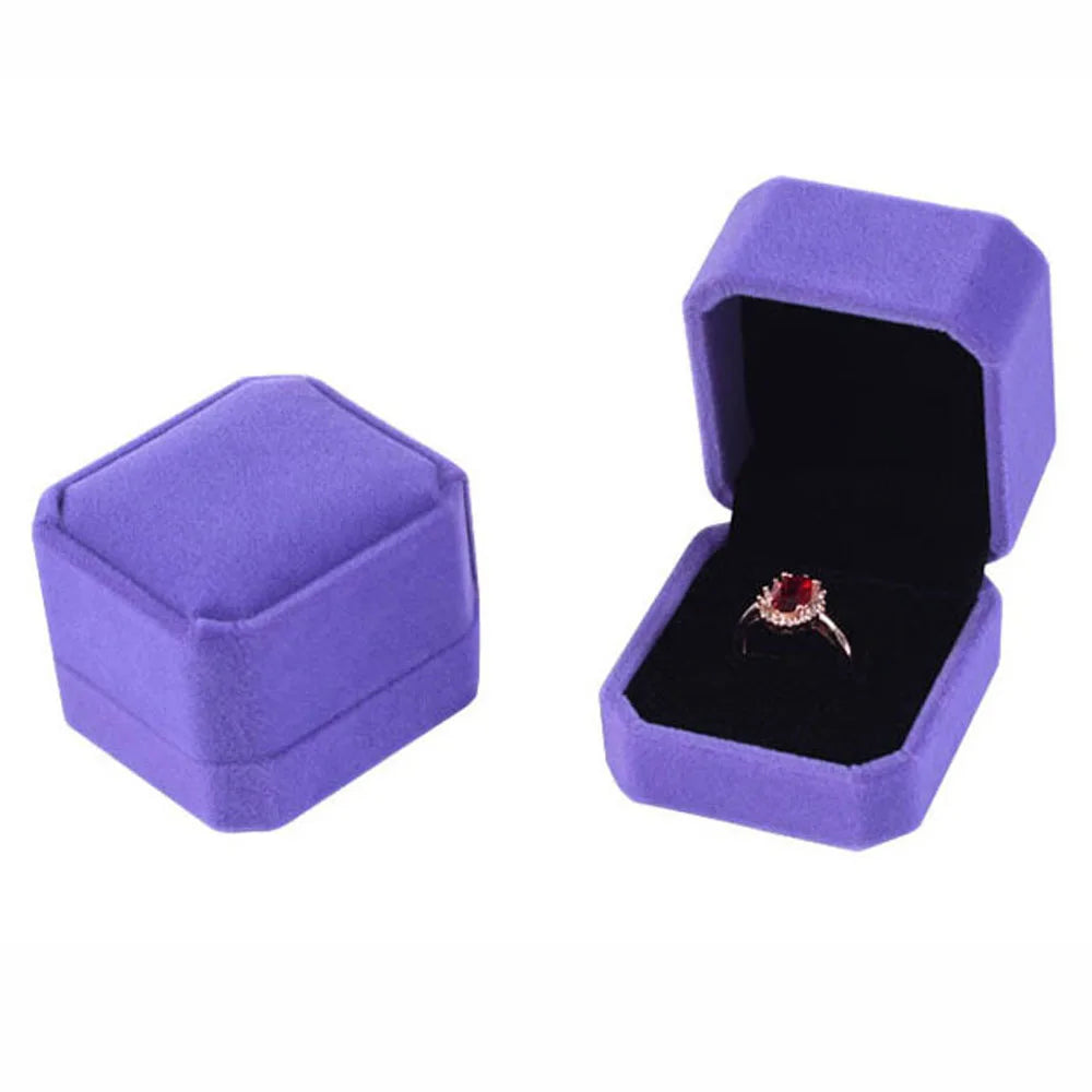 Velvet Jewelry Box – Earring & Ring Storage Display Case Jewelry Display Box PLUSH purple