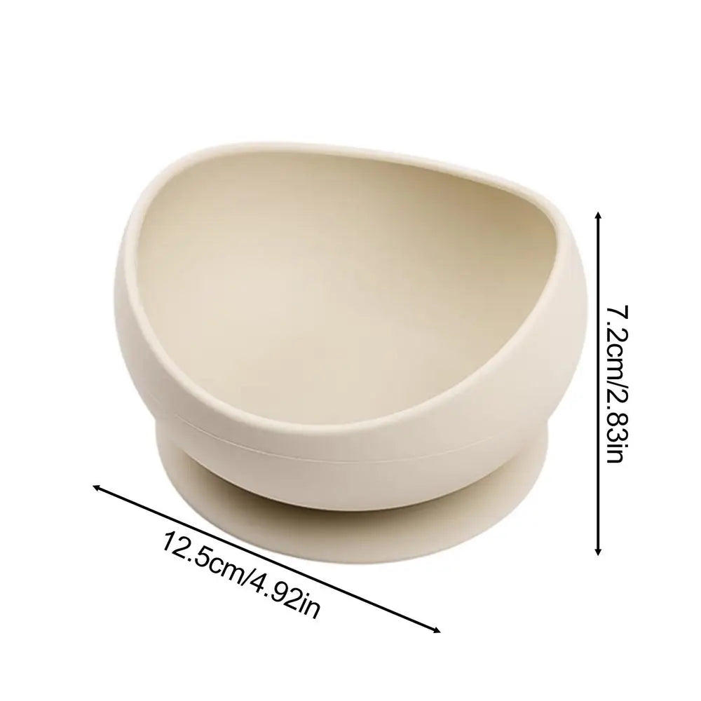 Spill-Proof Silicone Pet Bowl with Suction Cup Base Silicone Pet Bowl PLUSH Beige