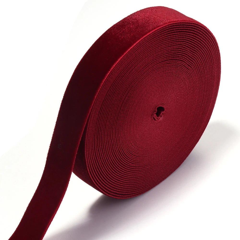 Single Face Velvet Ribbon 1.5" Black Wine Red – 5-10 Yds/Roll Velvet Craft Ribbon PLUSH WR20mm x 10yards 1roll