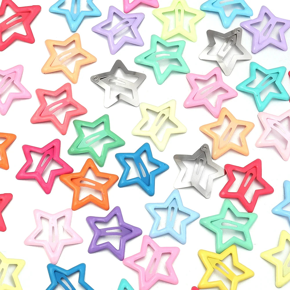 100pcs Y2K Star Metal BB Hair Clips for Girls – Colorful Kids Hair Clips PLUSH