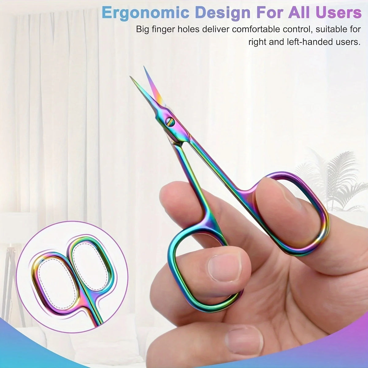 Ouriner Rainbow Titanium Cuticle Scissors – Nail Care Tool Cuticle Scissors PLUSH