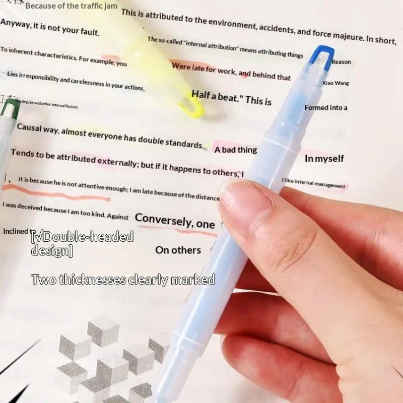 5-Pack Double Head Clear View Highlighter Pens – 8 Colors Highlighter Pens PLUSH