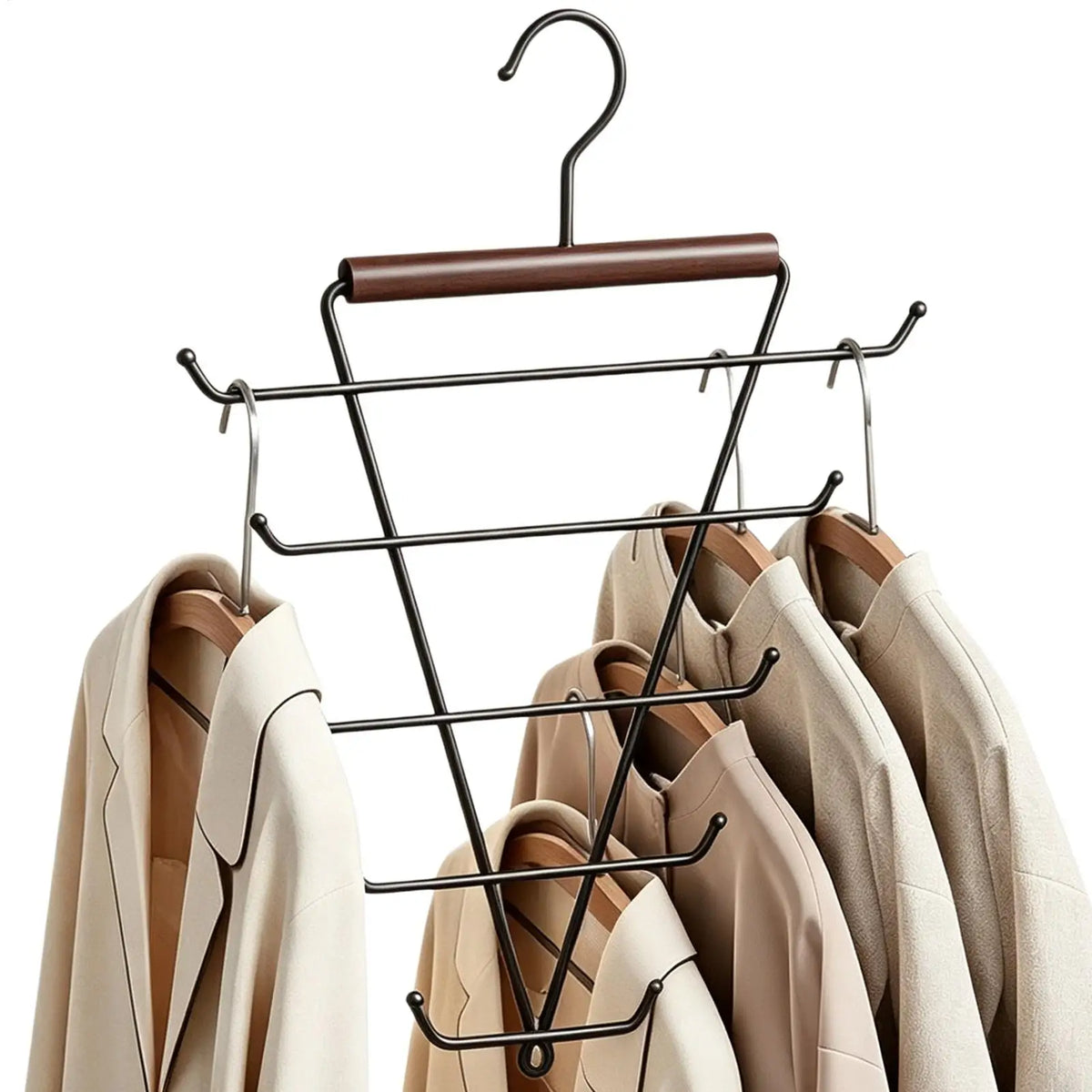 Rotating Double-Sided Vertical Clothes Hanger | Space-Saving Clothes Hanger Organizer PLUSH