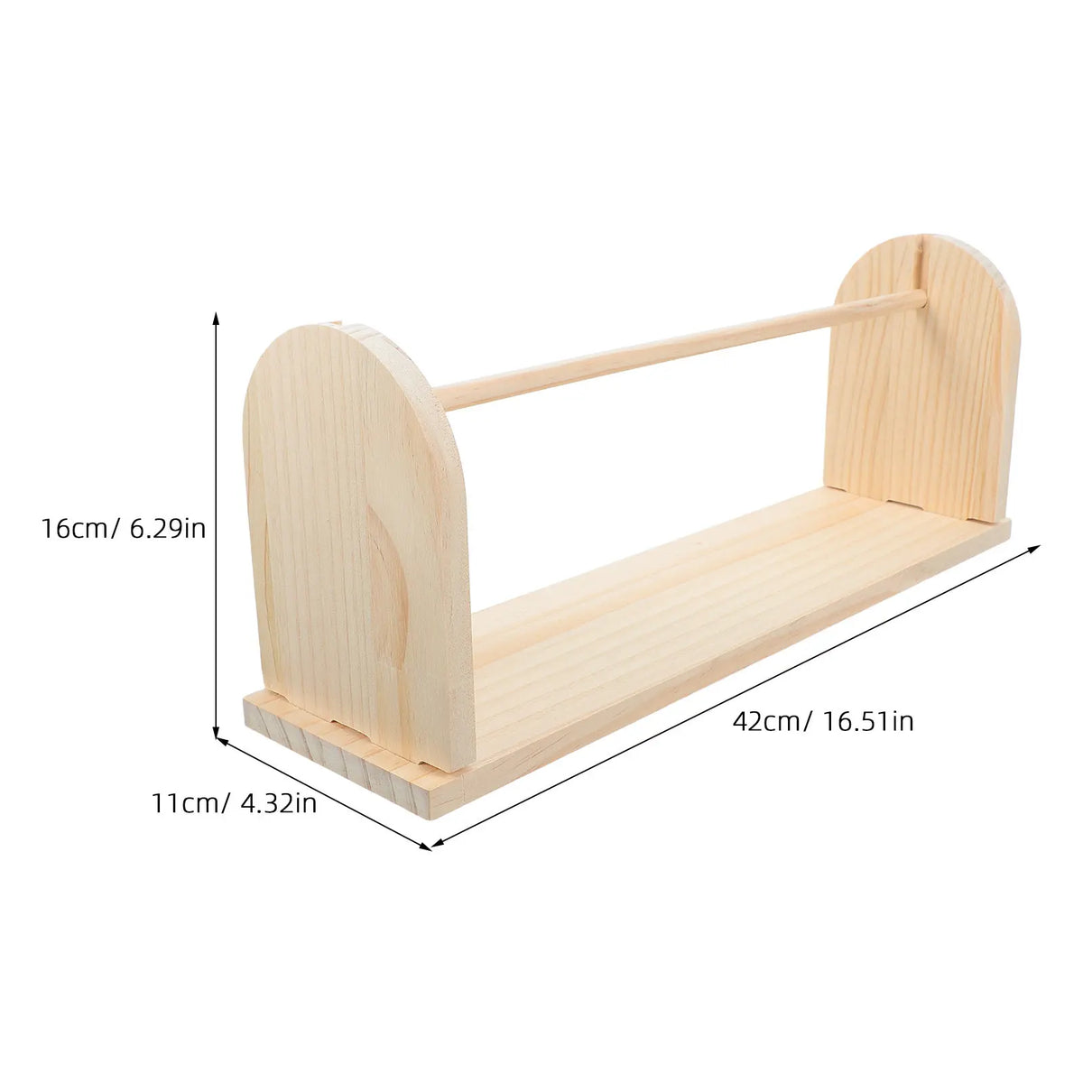Wooden Tabletop Paper Roll Holder & Ribbon Dispenser 16.5" Paper Roll Dispenser PLUSH
