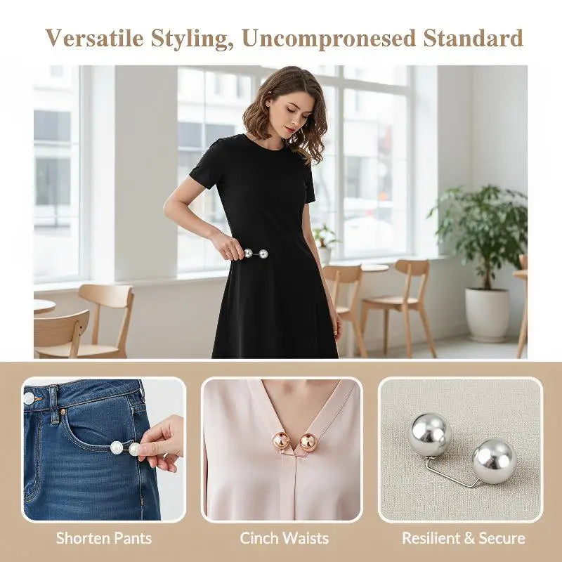 Pearl Sleeve Clips 2-Pack | Non-Slip Fashion Fasteners Sleeve Clip Brooch PLUSH