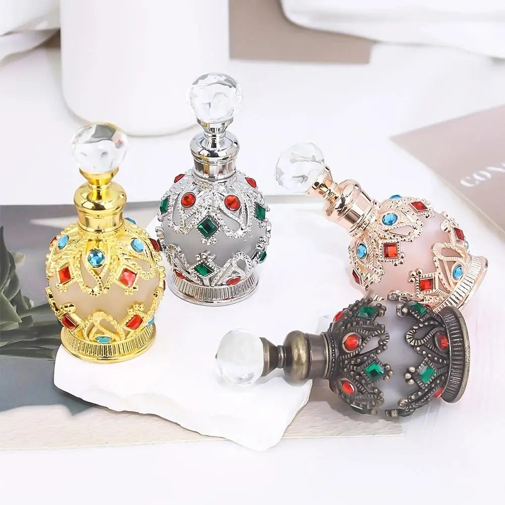 15ml Luxury Glass Perfume Bottle | Arabic Design Aroma Dispenser Glass Perfume Bottle PLUSH