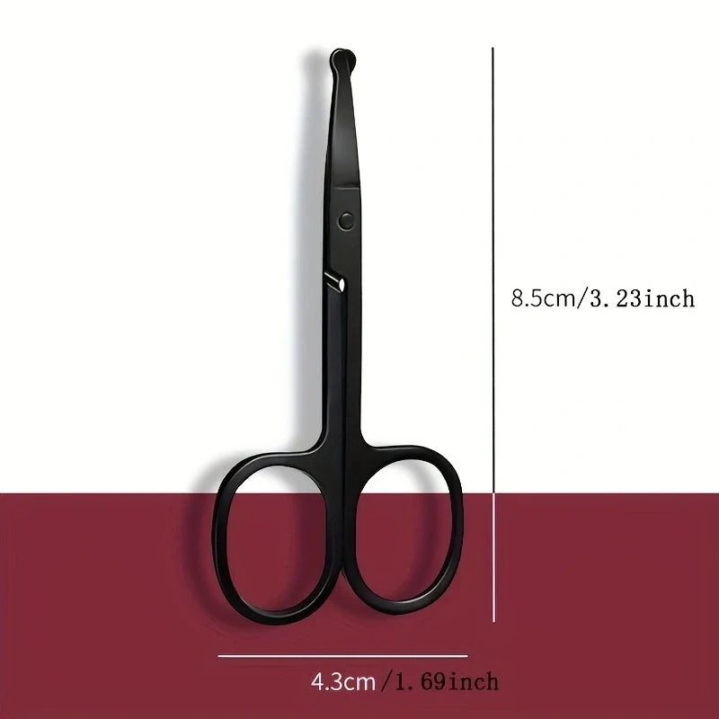 Round Head Safety Nose Hair Scissors – Stainless Steel Grooming Scissors PLUSH