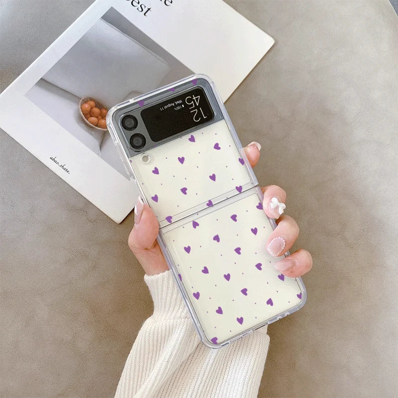 Love Heart Case for Samsung Galaxy Z Flip 3 4 5 6 7 8 Cover Phone Case Cover PLUSH -4 For Galaxy ZFlip 3