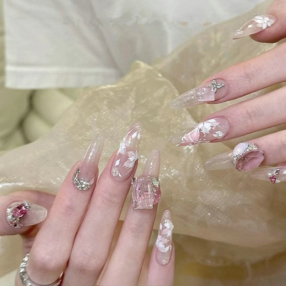 Ice Flower Nail Art Decals – Elegant Floral Adhesive Stickers Nail Art Stickers PLUSH