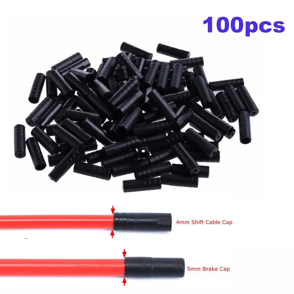 100pcs Bike Cable End Caps – Shift & Brake Line Ferrules Bike Cable End Caps PLUSH