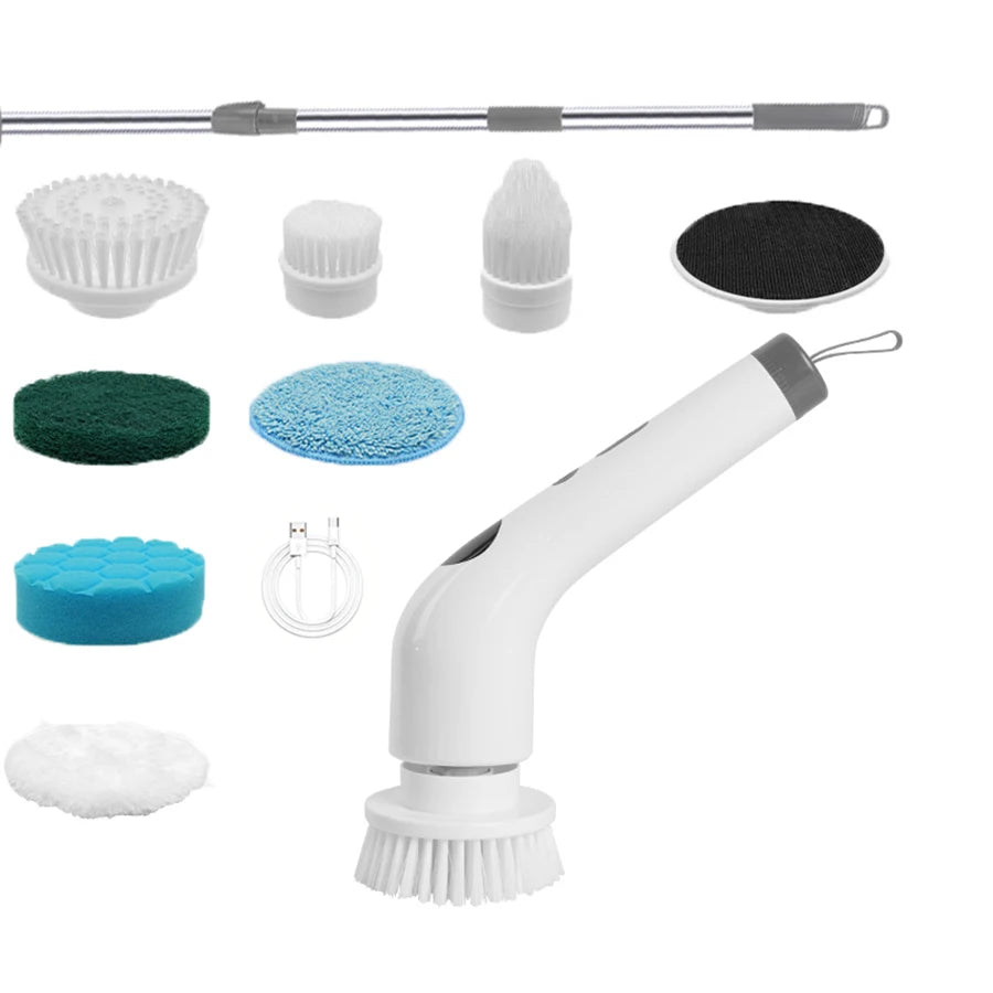 Electric Rotating Cleaning Brush – Wireless Tile & Bathtub Scrubber Electric Cleaning Brush PLUSH WHITE