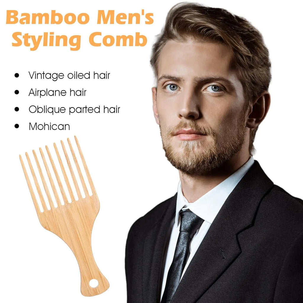 Wooden Afro Hair Picks – Curly, Thick Hair & Beard Combs Hair Pick Comb PLUSH