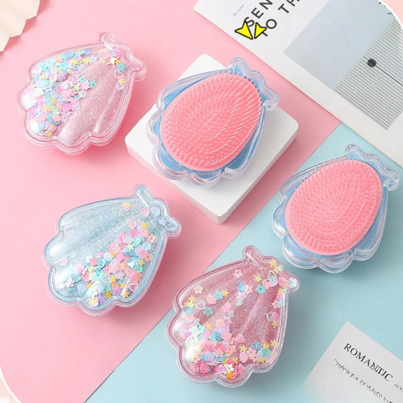 Shell Fan-Shaped Airbag Hair Brush – Anti-Static Styling Comb Airbag Hair Brush PLUSH