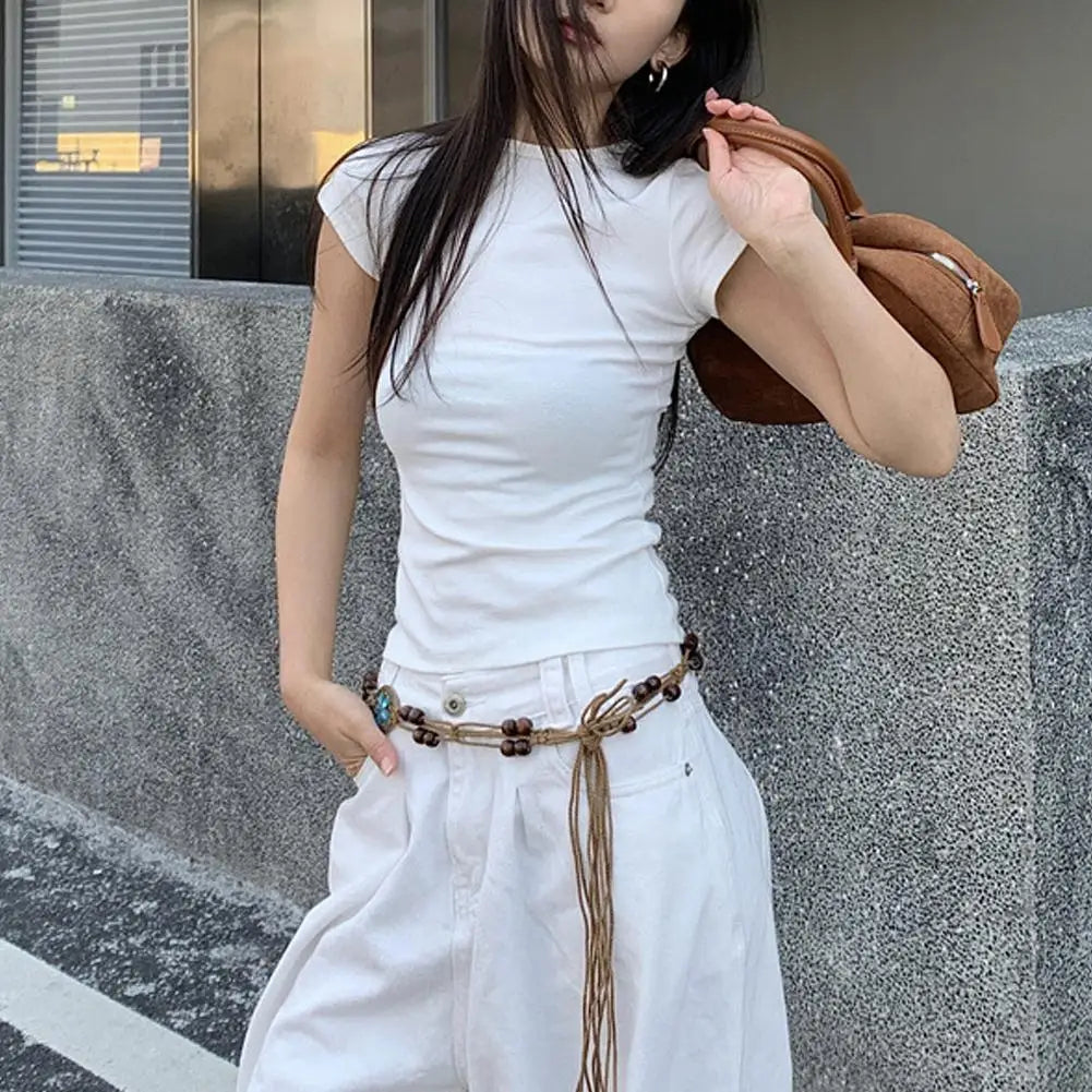 Vintage Bohemian Woven Waist Belt – Ethnic Boho Chain Woven Waist Belt PLUSH