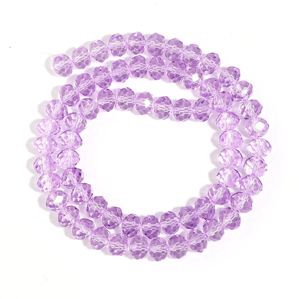 Purple Faceted Crystal Glass Spacer Beads 3–10mm | DIY Jewelry Glass Spacer Beads PLUSH 10x8mm