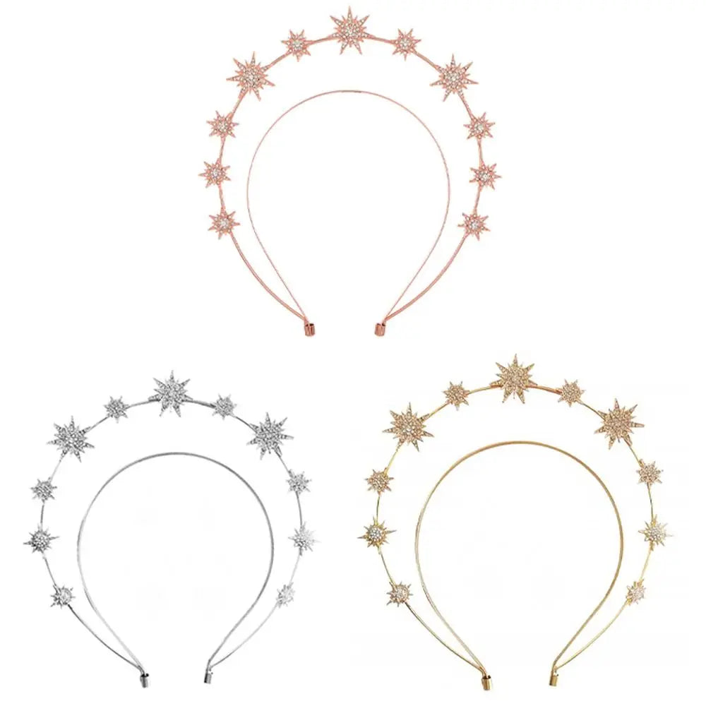 Double Layer Rhinestone Star Headband – Crystal Baroque Tiara Crystal Hair Headband PLUSH