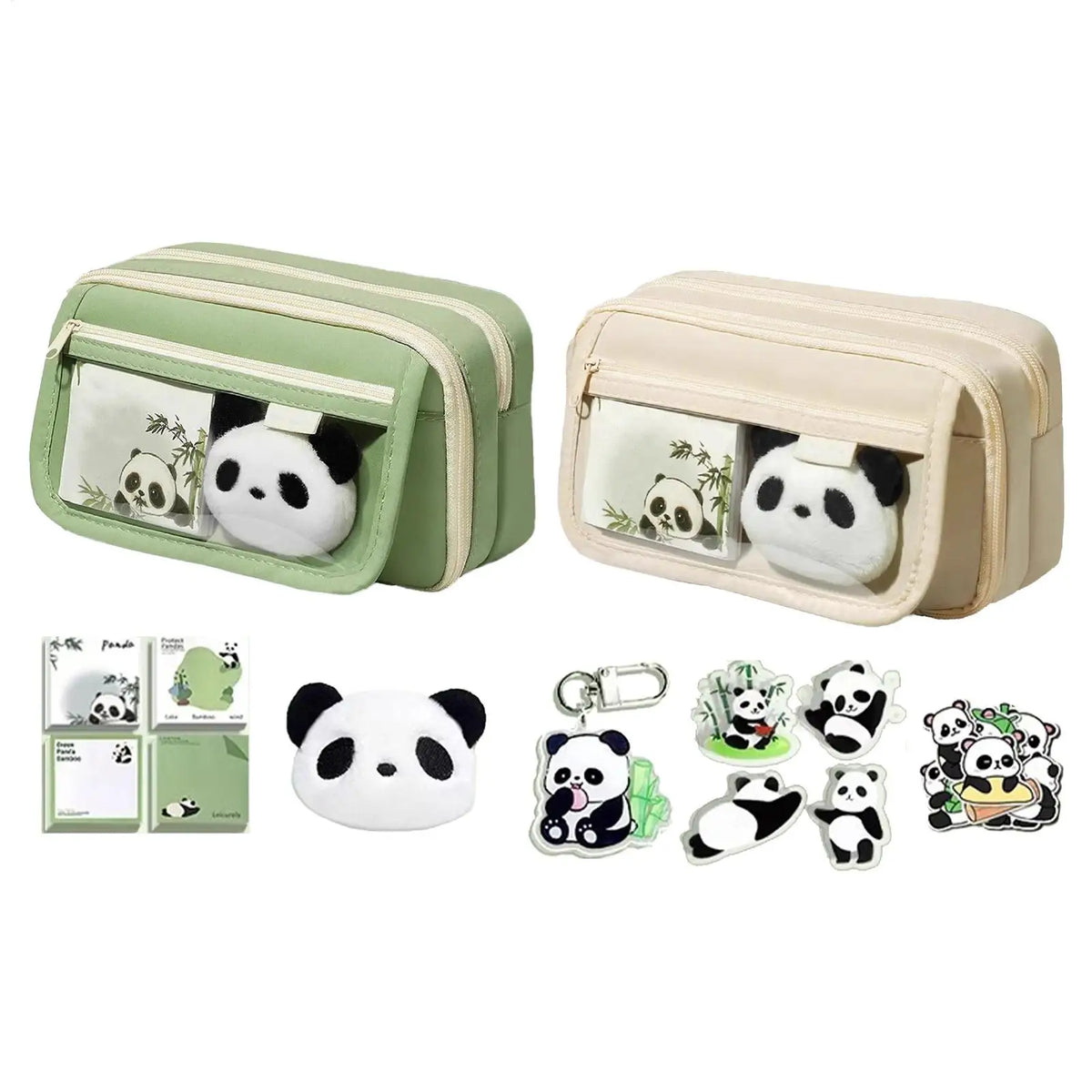 Panda Pencil Case Large Capacity – Brooch, Keychain & Stickers Pencil Case PLUSH