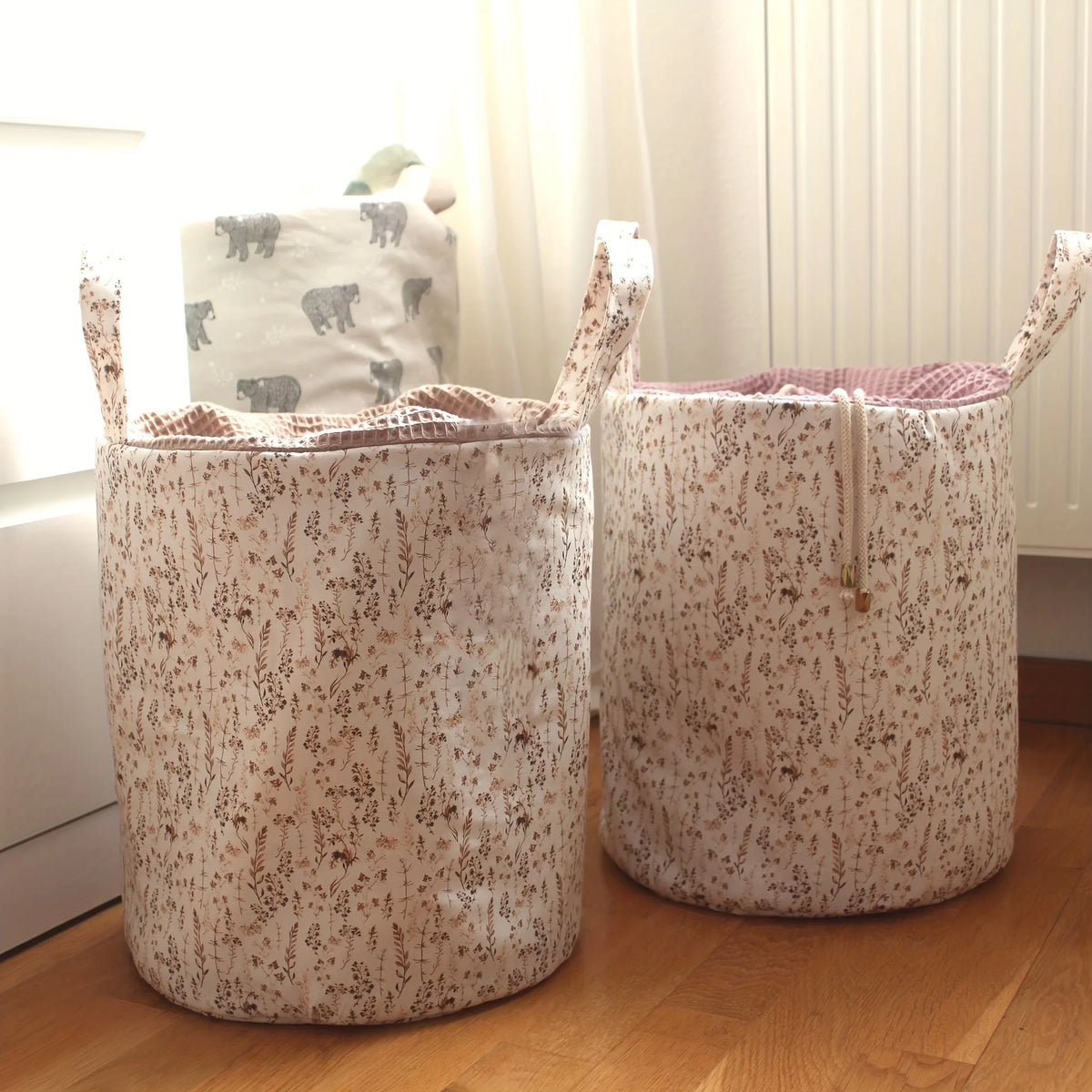 Large Fabric Storage Basket – Foldable Laundry Hamper 2 Sizes Fabric Storage Basket PLUSH