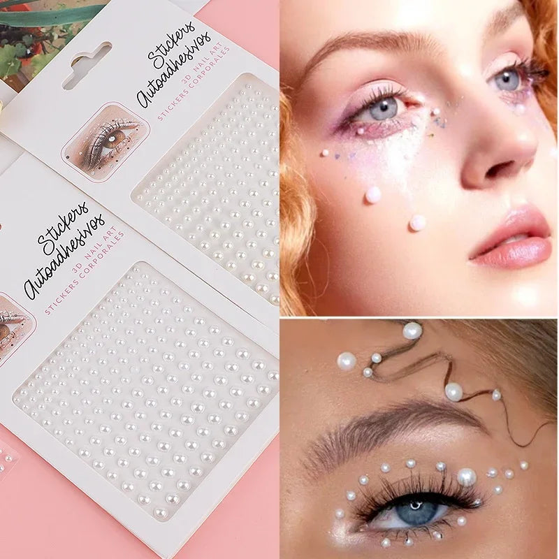 Pearl Face Gems Self-Adhesive Crystal Stickers 3–6mm Face Gem Stickers PLUSH