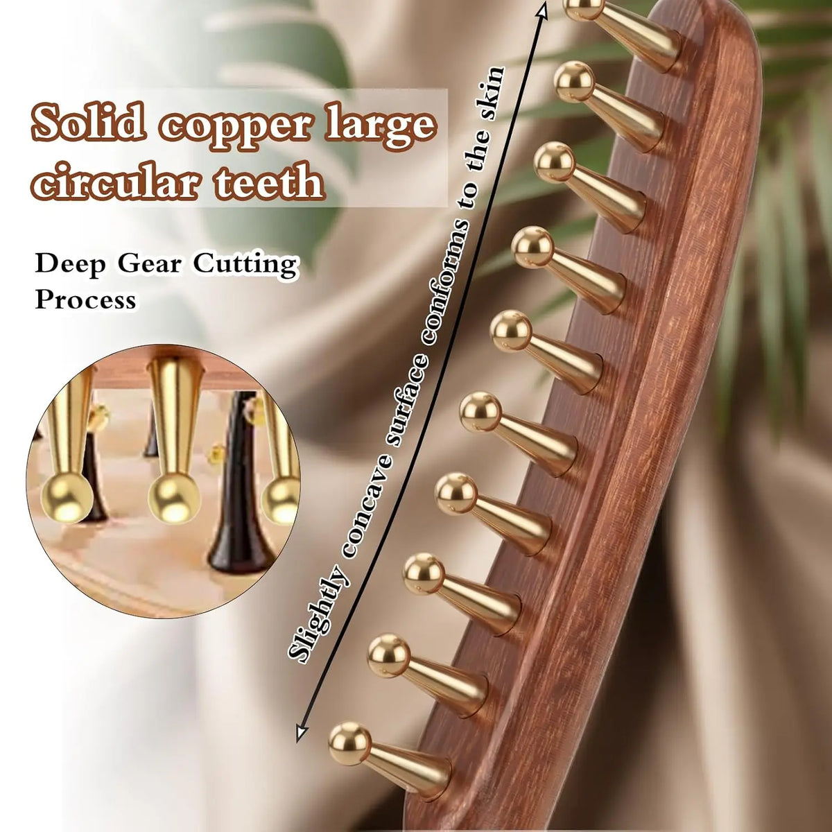 Sandalwood Scalp Massage Comb & Acupressure Face Massager Set Massage & Gua Sha Set PLUSH
