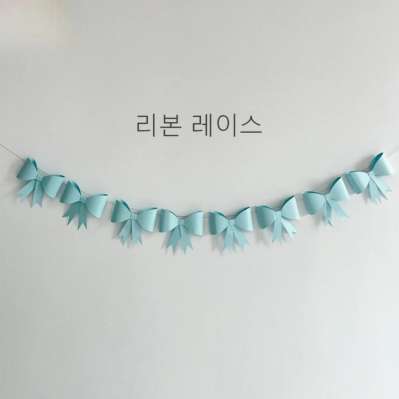 3D Bow Paper Tassel Garland – Kids Birthday Party Banner Kit Party Garland Banner PLUSH