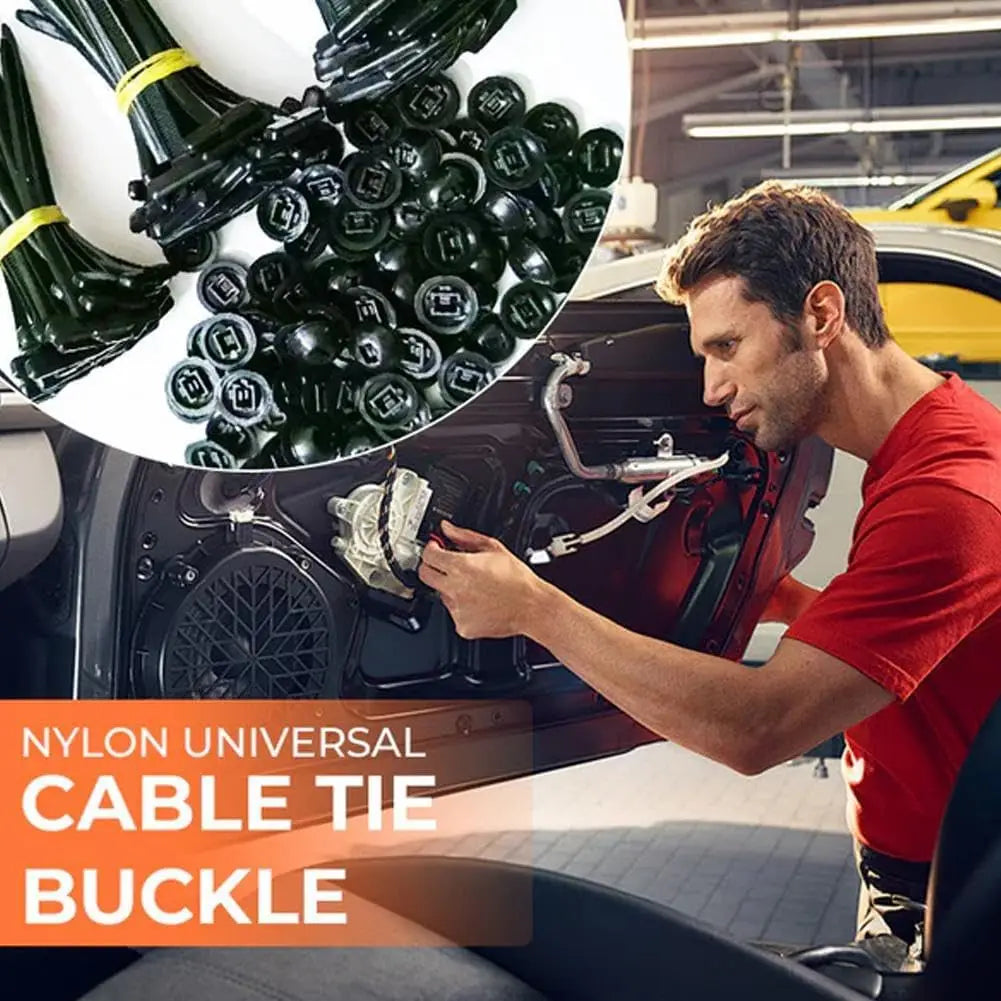 Heavy-Duty Nylon Cable Tie Buckles – Self-Locking Zip Ties Cable Tie Buckles PLUSH