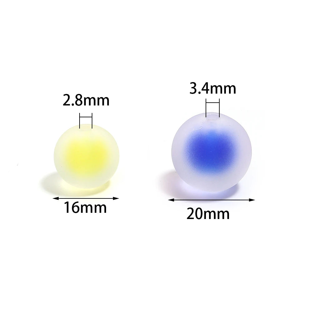 10pcs Frosted Double Layer Acrylic Round Spacer Beads 16/20mm Acrylic Spacer Beads PLUSH